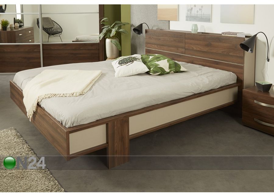Pesukastiga voodi Brera walnut 140x200 cm suurendatud