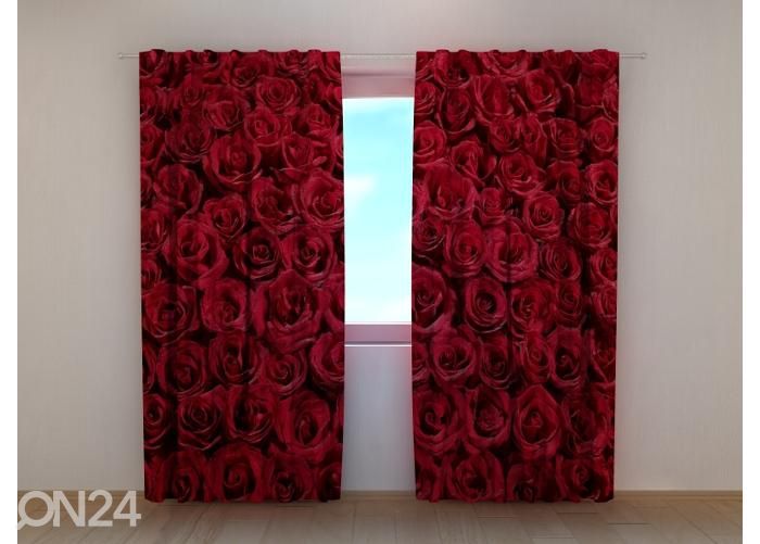 Pimendav fotokardin Lovely Red Roses 240x220 cm suurendatud