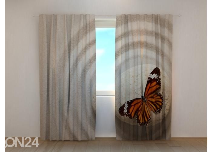 Pimendav fotokardin Zen Stone with Butterfly 240x220 cm suurendatud