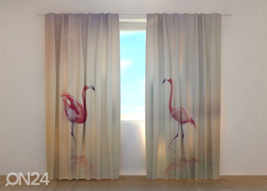 Poolpimendav kardin Pink Flamingoes at Sunset 240x220 cm suurendatud