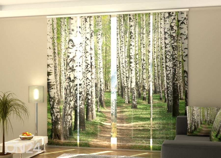 Poolpimendav paneelkardin Birch forest 240x240 cm suurendatud