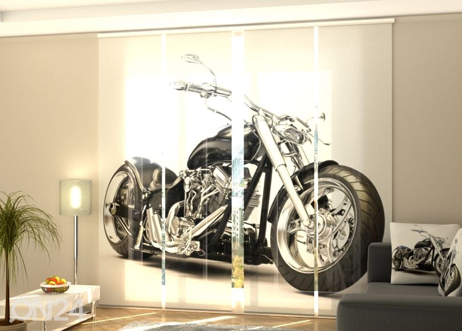 Poolpimendav paneelkardin Black motorbike 240x240 cm suurendatud