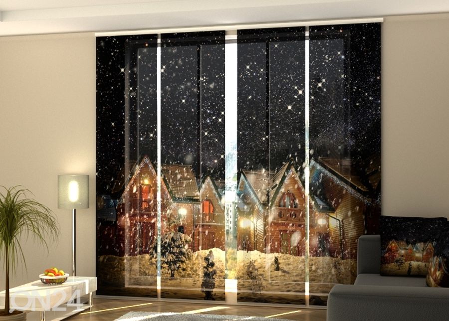 Poolpimendav paneelkardin Snowy Night 240x240 cm suurendatud
