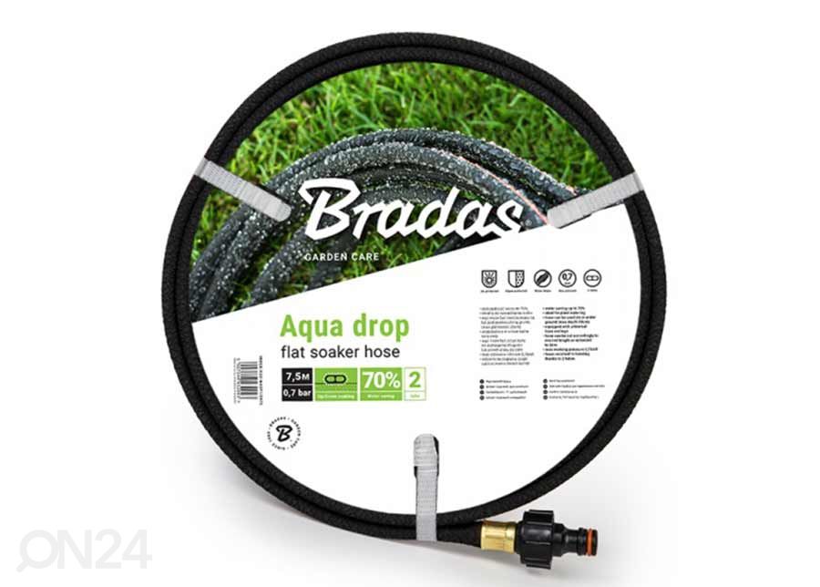 Poorne kastmisvoolik Bradas Aqua-Drop Flat ½", 7,5 m suurendatud