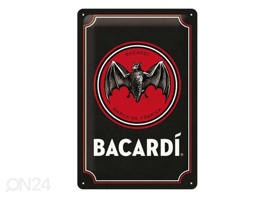 Retro metallposter Bacardi Logo - Black 20x30 cm suurendatud