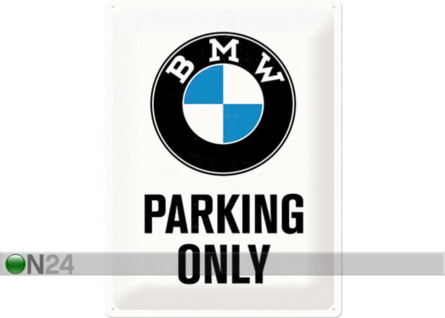 Retro metallposter BMW Parking only 30x40cm suurendatud