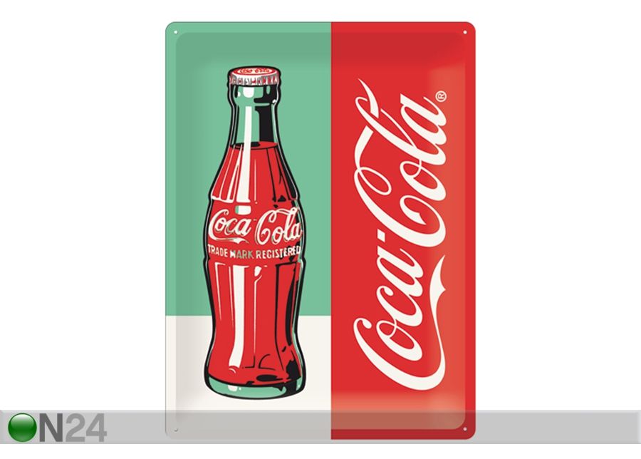 Retro metallposter Coca Cola Pop Art Pudel 30x40 cm suurendatud