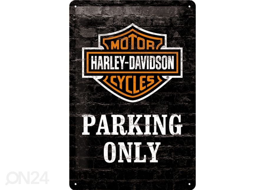 Retro metallposter Harley-Davidson Parking only 20x30cm suurendatud