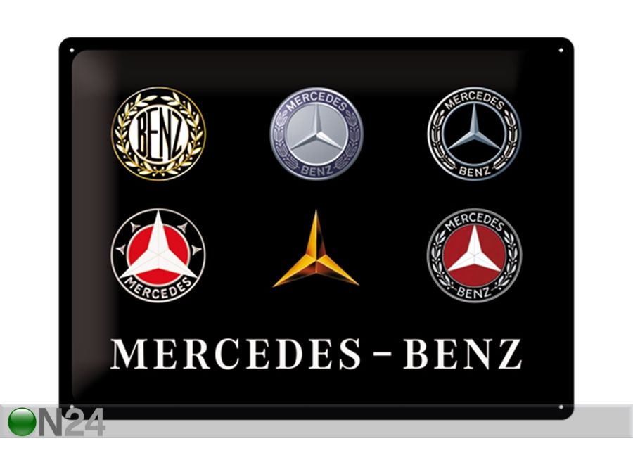 Retro metallposter Mercedes-Benz logo 30x40 cm suurendatud