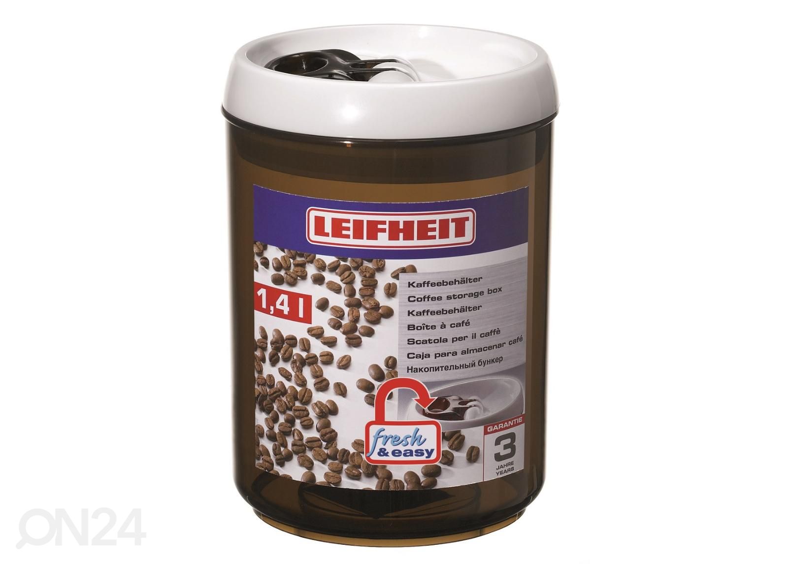Säilituspurk Leifheit Fresh & Easy ümar 1,4 L suurendatud