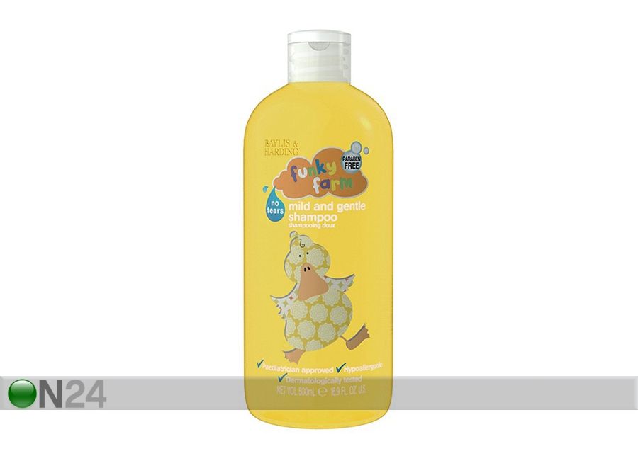 Šampoon lastele Funky Farm 500 ml suurendatud