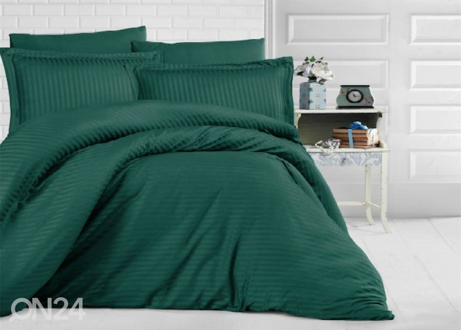 Satiinist voodipesukomplekt Uni Green 200x220 cm suurendatud