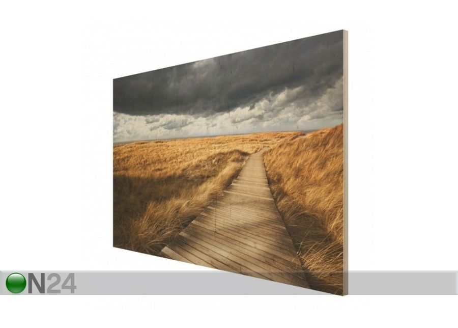 Seinapilt puidul Pathway Through The Dunes 60x80 cm suurendatud
