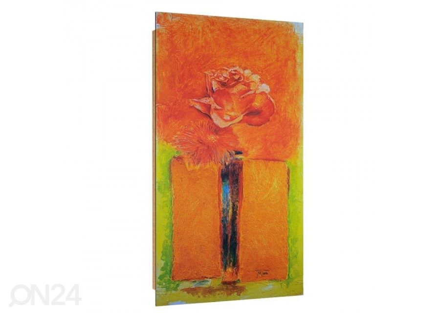 Seinapilt Rose in vase 3D 50x100 cm suurendatud