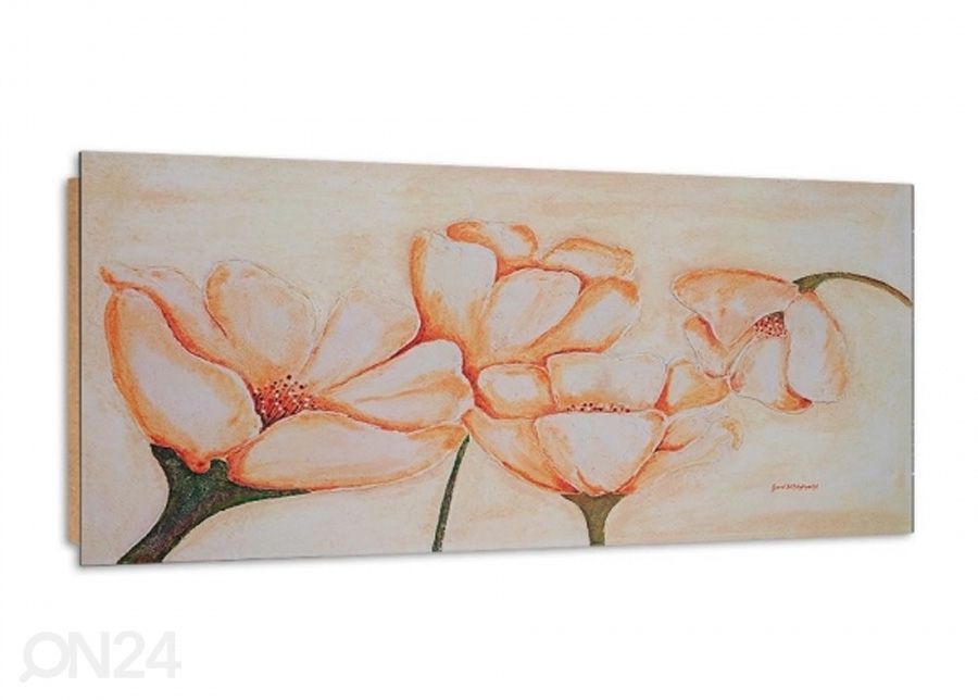 Seinapilt White Poppies 3D 100x50 cm suurendatud