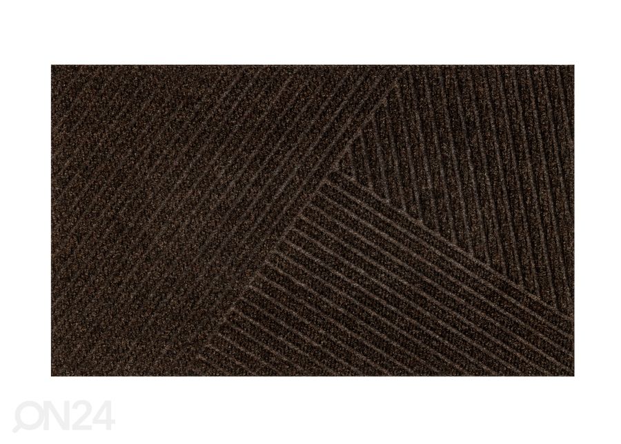 Uksematt Dune Stripes dark brown 45x75 cm suurendatud