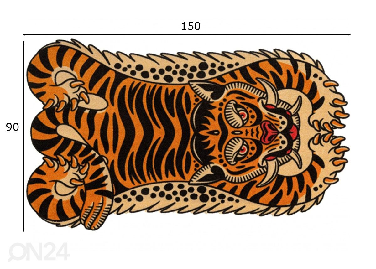 Vaip Dragon Tiger 90x150 cm suurendatud mõõdud
