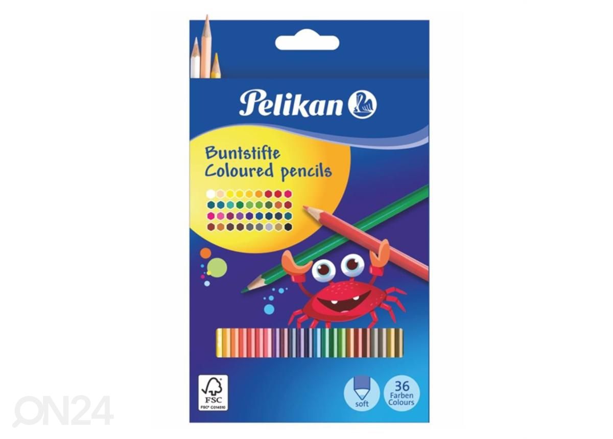Värvipliiats 36 värvi Pelikan suurendatud