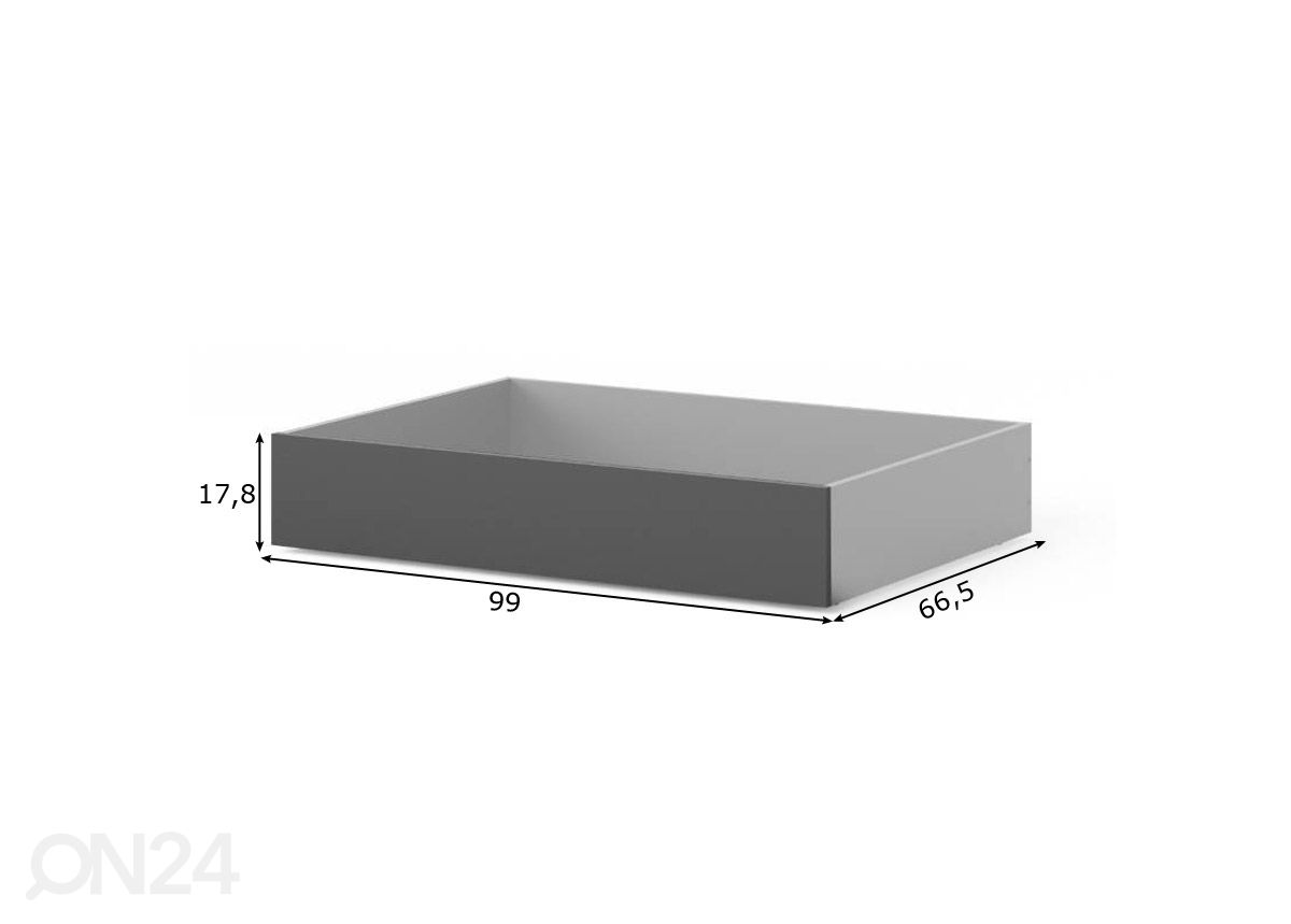 Voodikastid Naia 99 cm, 2 tk matt must suurendatud mõõdud