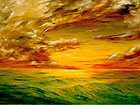 Pilt Original Oil Painting of the Beautiful Sunset