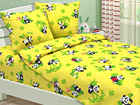 Voodipesukomplekt lastele Kollane Panda 110x150cm TX-50209