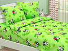 Voodipesukomplekt lastele Roheline Panda 110x150cm TX-50210