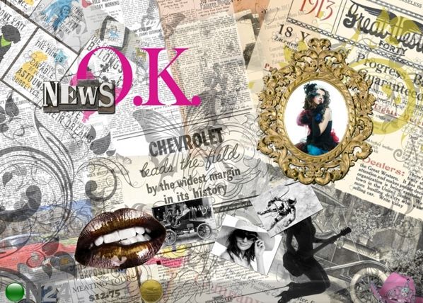 Fliis-fototapeet Collage of newspaper 360x270 cm