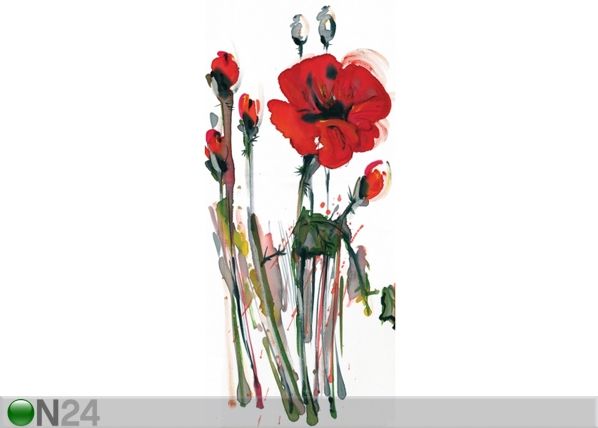 Fliis-fototapeet Watercolor poppies 90x202 cm