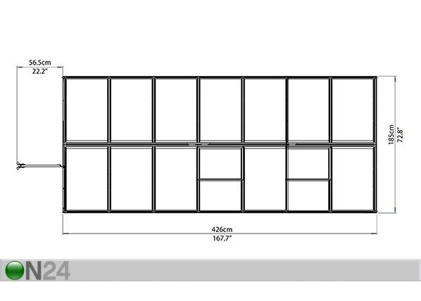 Kasvuhoone Palram Hybrid 1,85x4,26 m, 7,88 m²