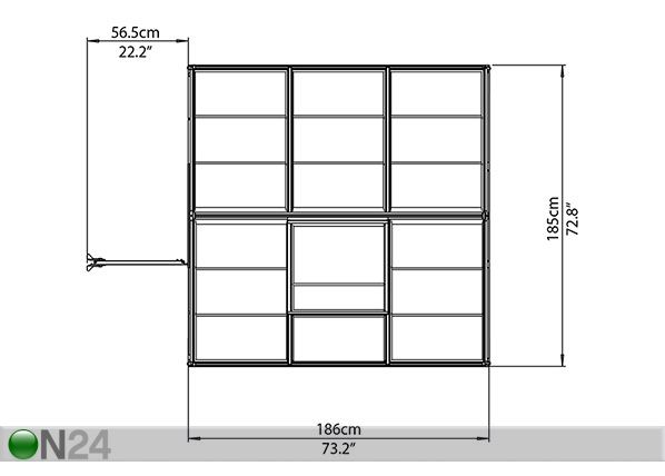 Kasvuhoone Palram Hybrid 1,86x1,86 m, 3,44 m²