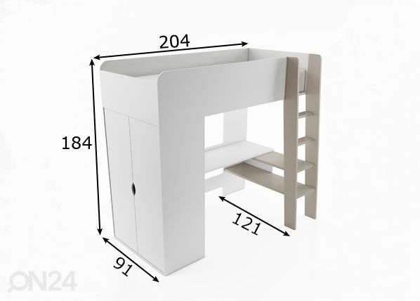 Kompaktvoodi+ madrats 90x200 cm