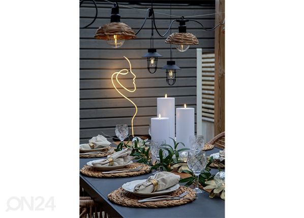 LED küünal Flamme Rak valge h32,5 cm