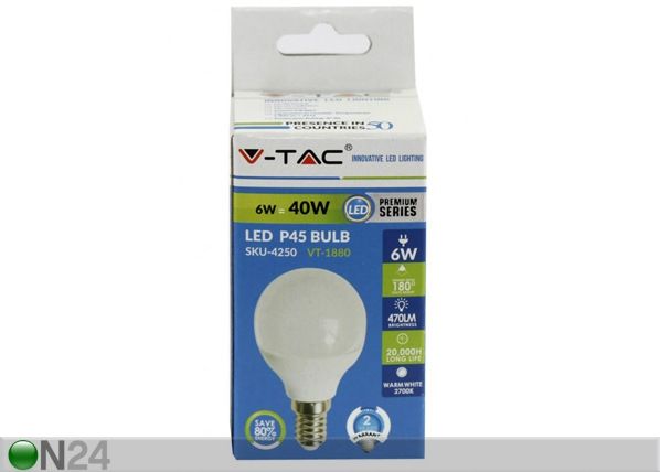 LED pirn E14 6 W 2 tk