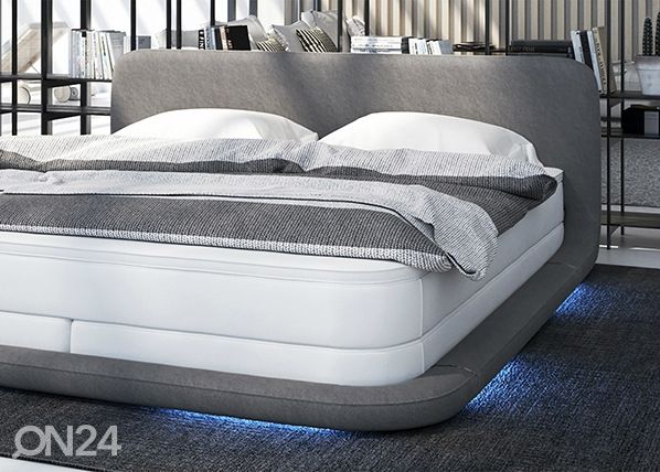 LED valgustusega voodi + madrats 180x200 cm