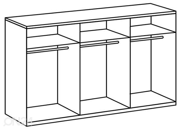 Lükandustega riidekapp Kerpen 270 cm
