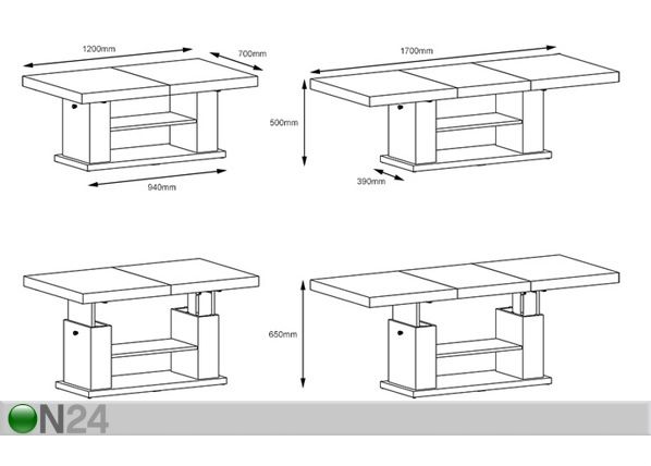 Pikendatav diivanilaud