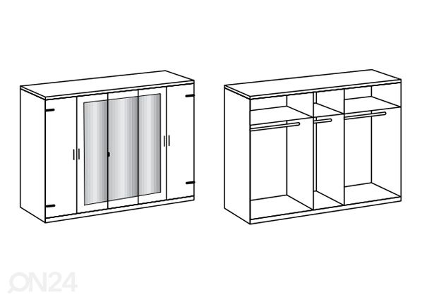 Riidekapp Malmö 225 cm