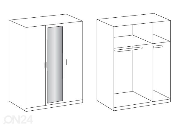 Riidekapp Osaka 135 cm