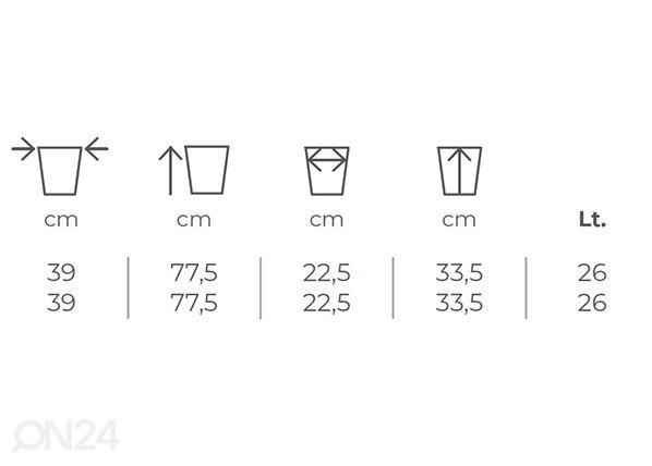 Taimepott Divio Corner 39x39xh78 cm, valge