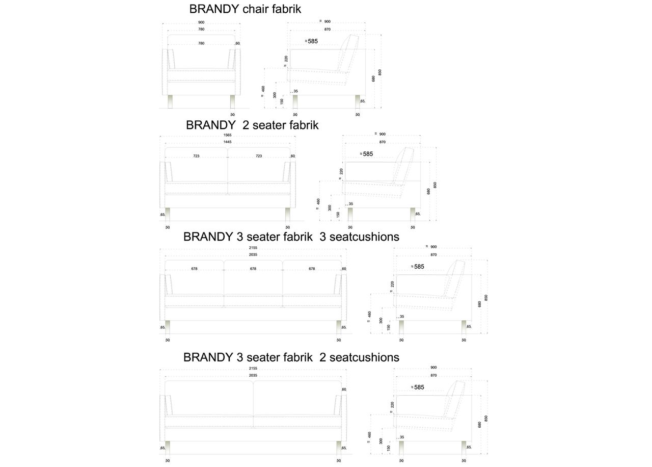 2-kohaline diivan Brandy suurendatud