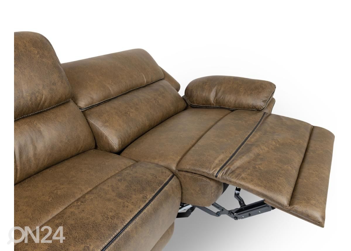 2-kohaline recliner diivan (pruun) suurendatud