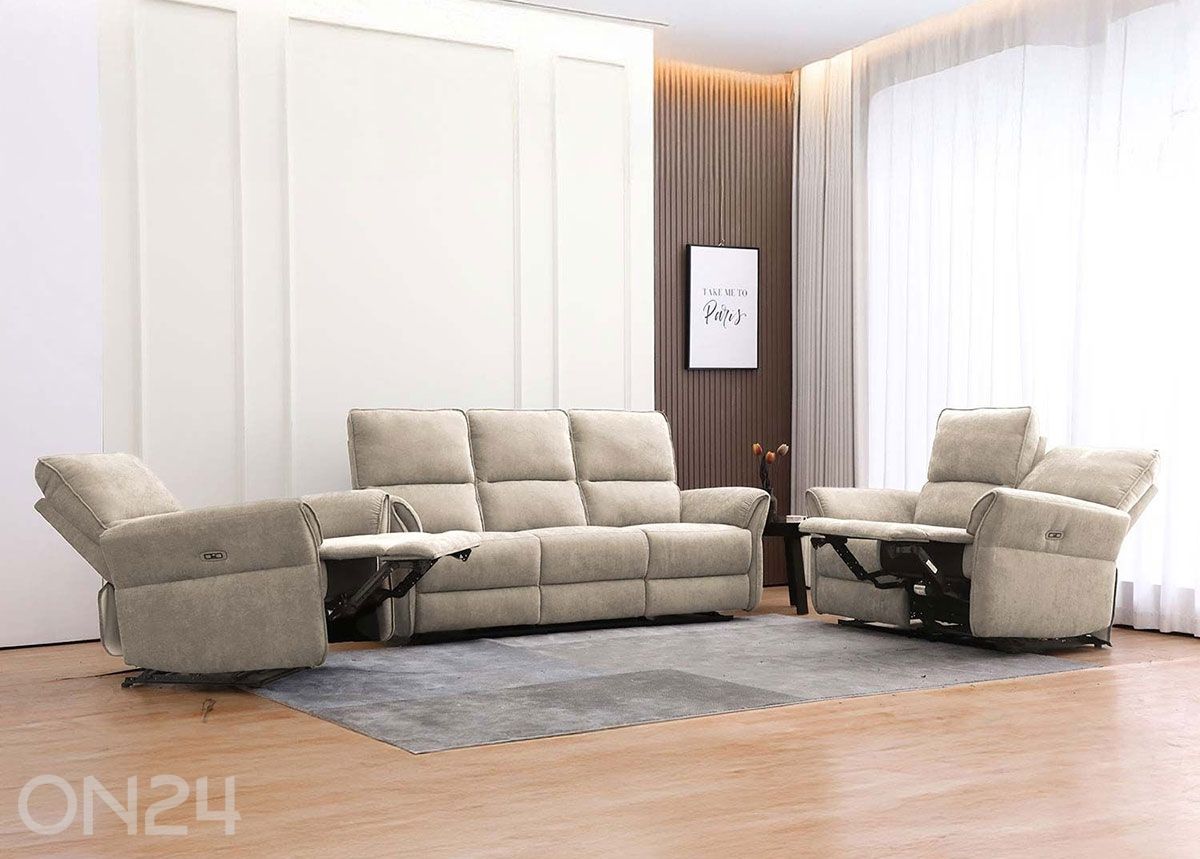 3-kohaline diivan Damika Recliner suurendatud