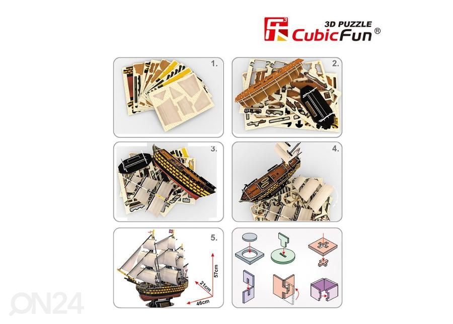 3D pusle Purjekas CUBICFUN suurendatud