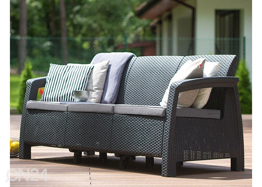 Aiadiivan Keter Corfu, Loveseat 3-ne, grafiit suurendatud