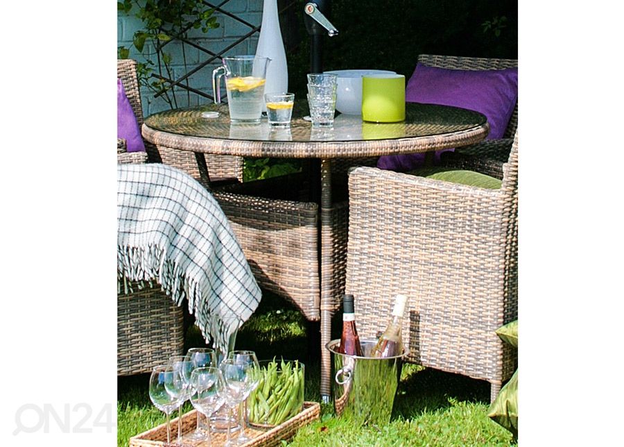 Aialaud Wicker Ø 100 cm suurendatud