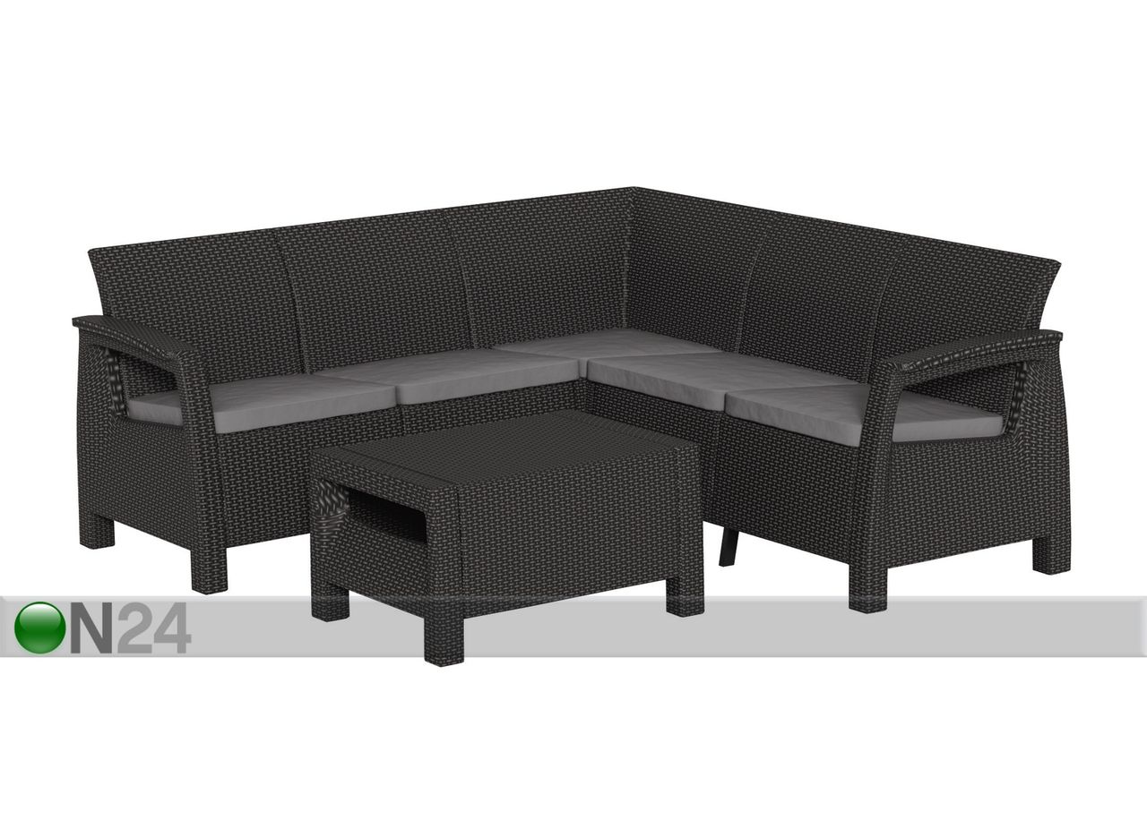Aiamööbli komplekt Keter Corfu Relax, graphite suurendatud