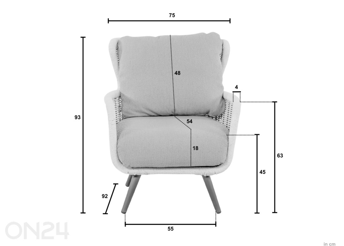 Aiamööbli komplekt Key Largo suurendatud
