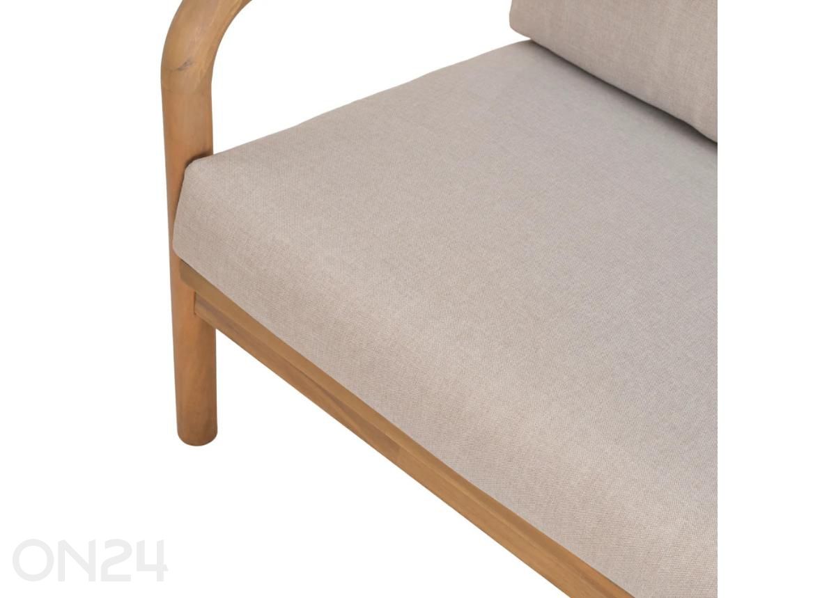 Aiamööbli komplekt William laud+2 tooli+diivan, hall suurendatud