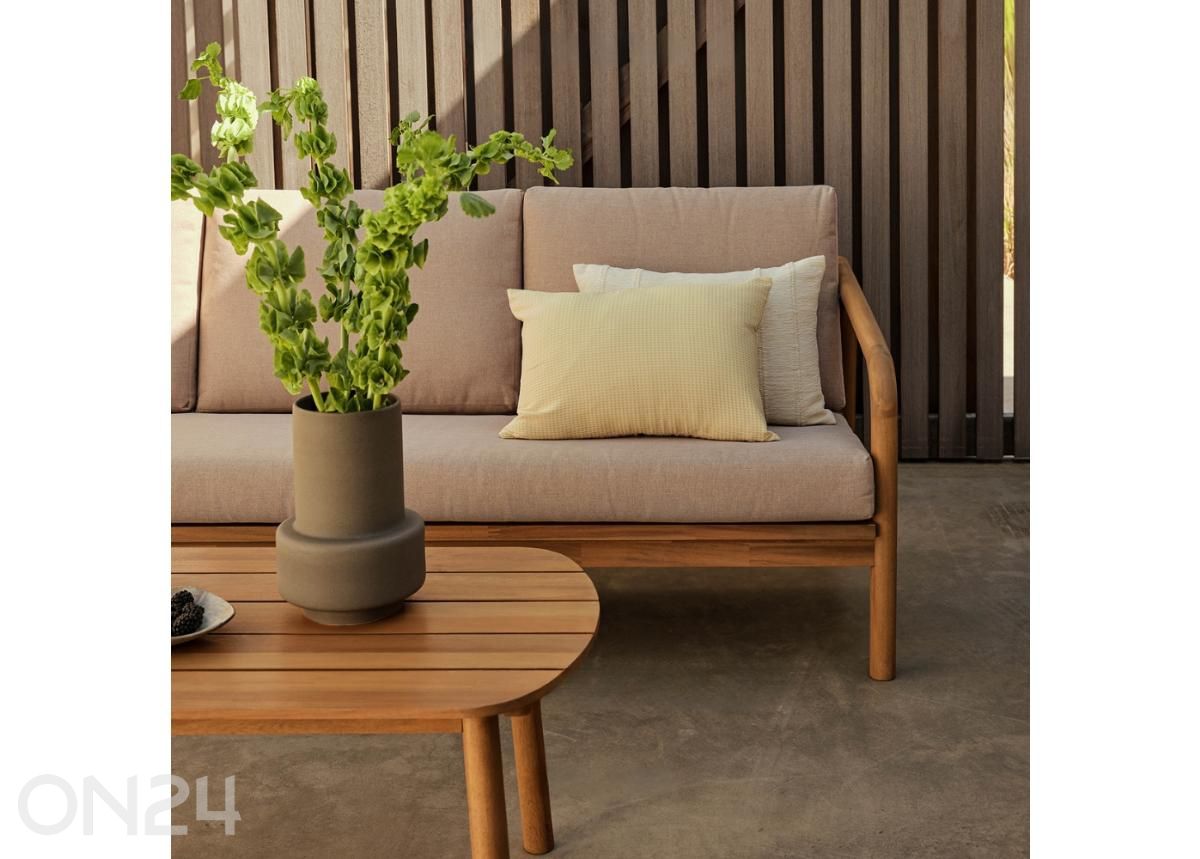 Aiamööbli komplekt William laud+2 tooli+diivan, hall suurendatud