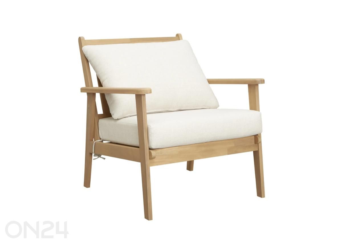 Aiamööbli komplekt Zamora laud+2 tooli+diivan, kreem suurendatud